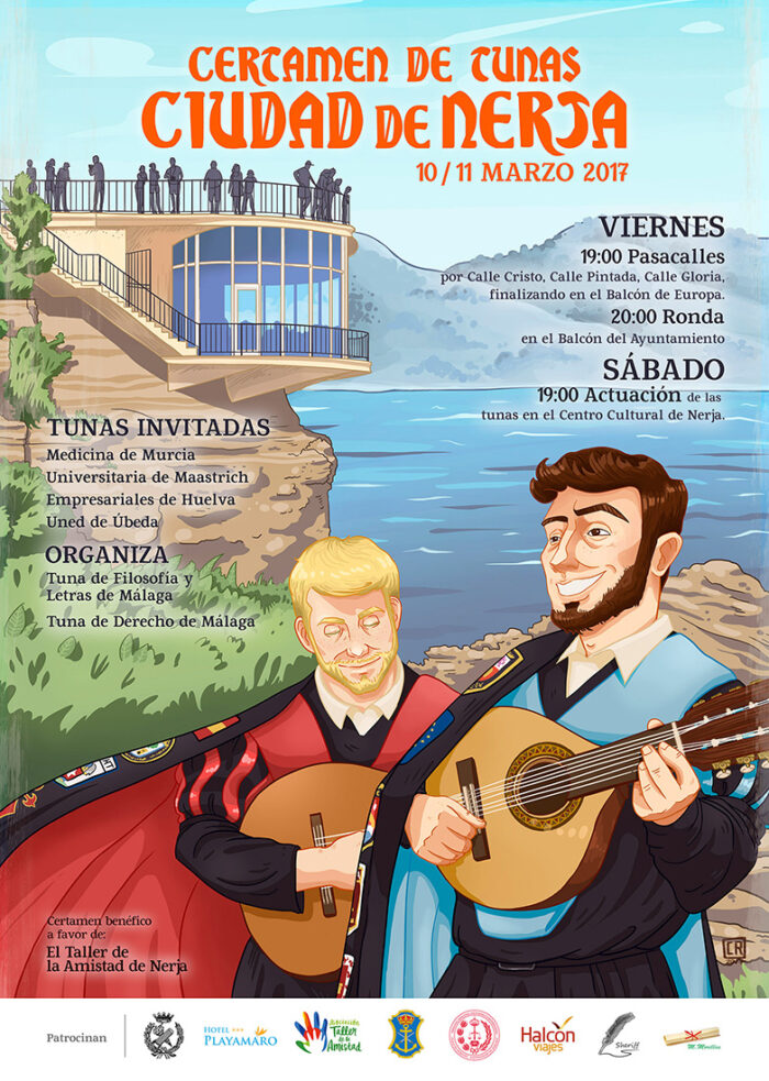 Cartel del Certamen de Tuna Ciudad de Nerja 2017.